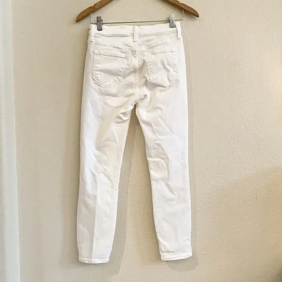 J Crew White Jeans Womens Size‎ 27 Blue Lookout High Rise Skinny Distressed - Picture 7 of 9